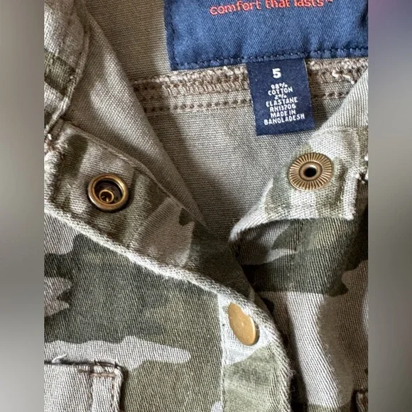 French Toast Kids Boys Camo Jacket Size 5 Army Green Button Military Style Coat - Picture 5 of 9